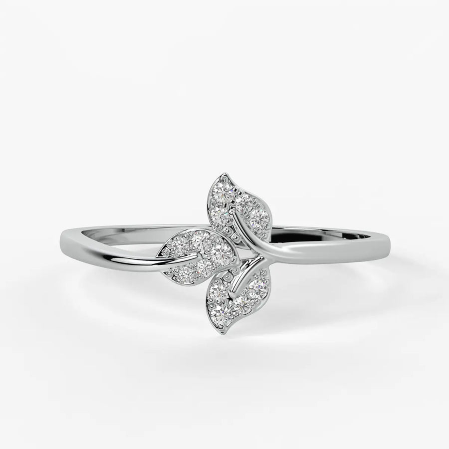 Twin Leaf Ladies Ring
