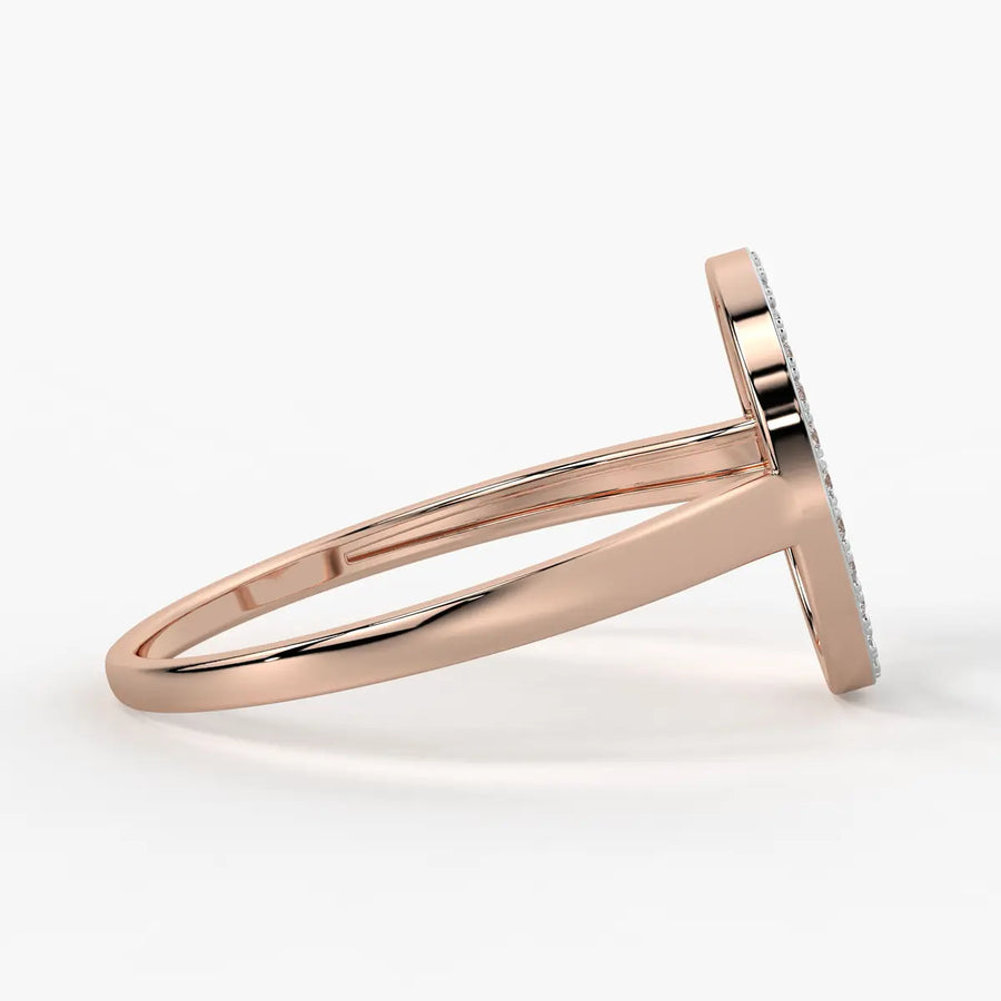 Halo Leaf Ladies Ring