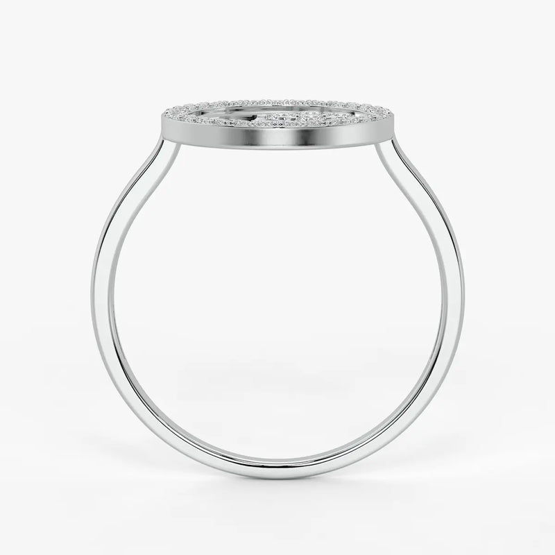 Halo Leaf Ladies Ring
