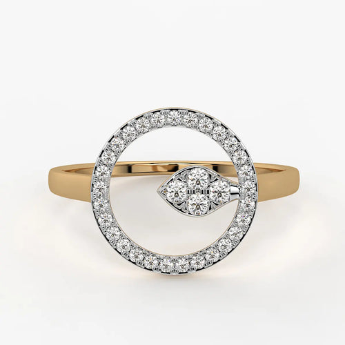 Halo Leaf Ladies Ring