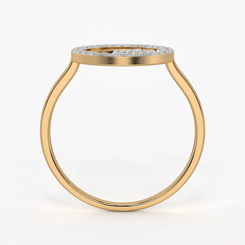 Halo Leaf Ladies Ring