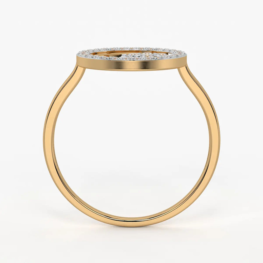 Halo Leaf Ladies Ring