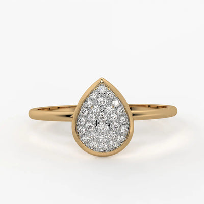 Teardrop Cluster Ladies Ring