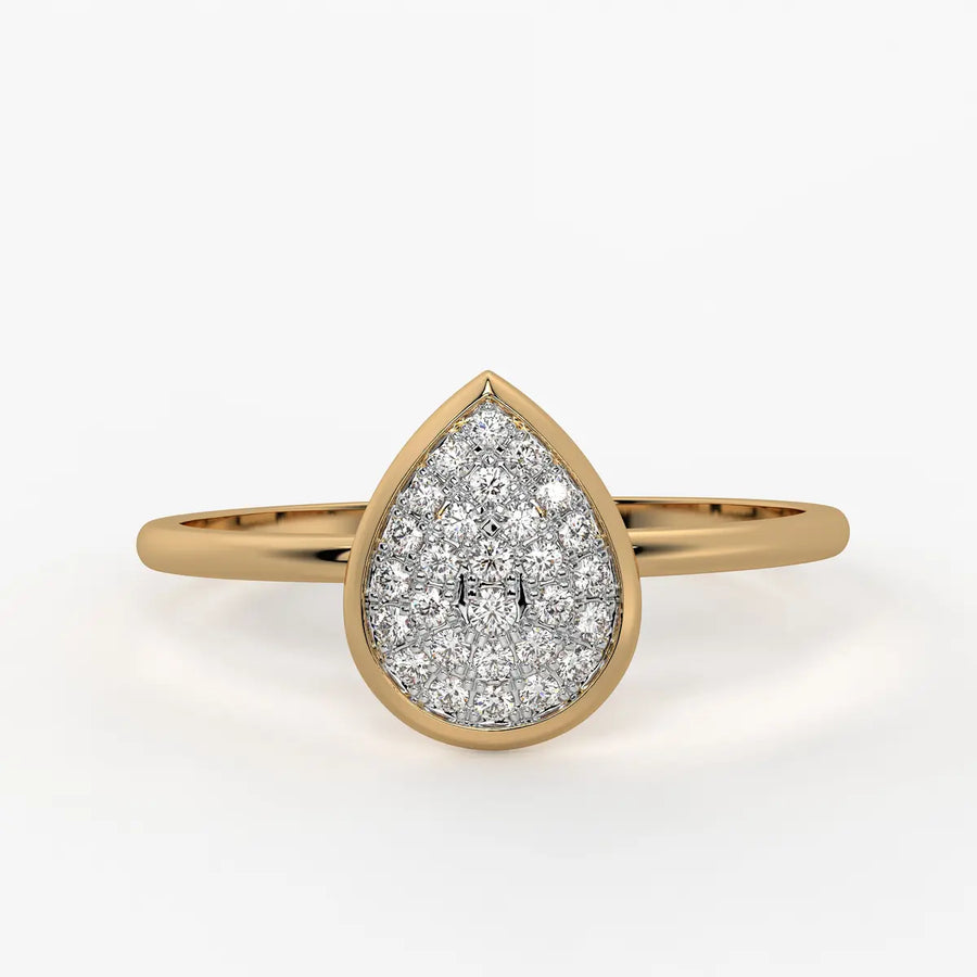 Teardrop Cluster Ladies Ring