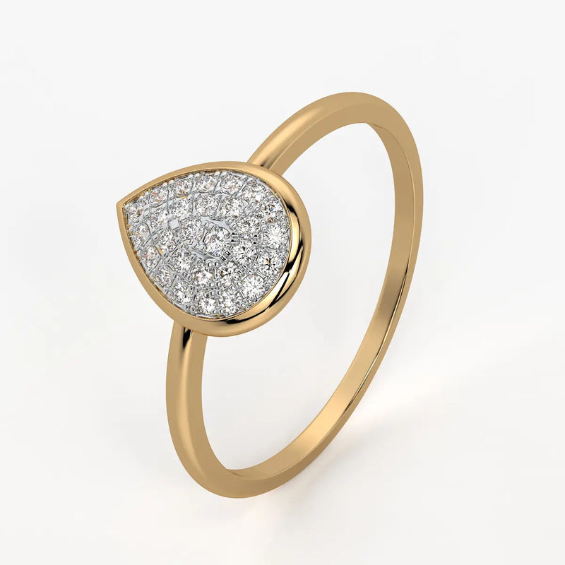 Teardrop Cluster Ladies Ring