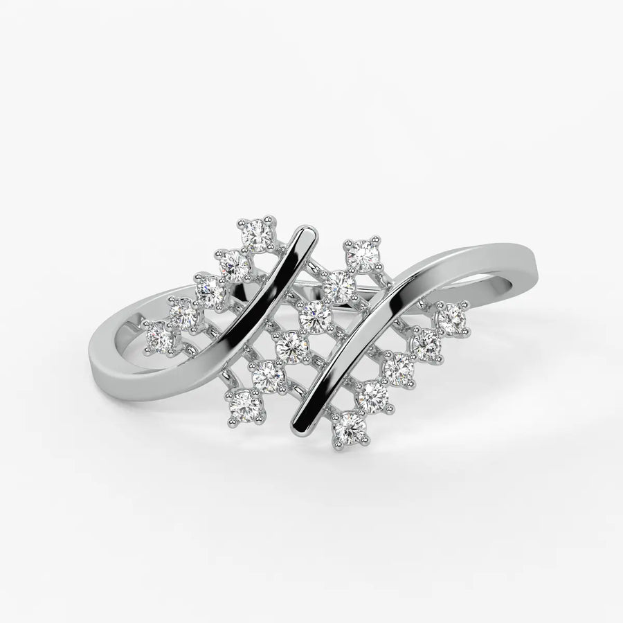 Dual Arc Cluster Ladies Ring