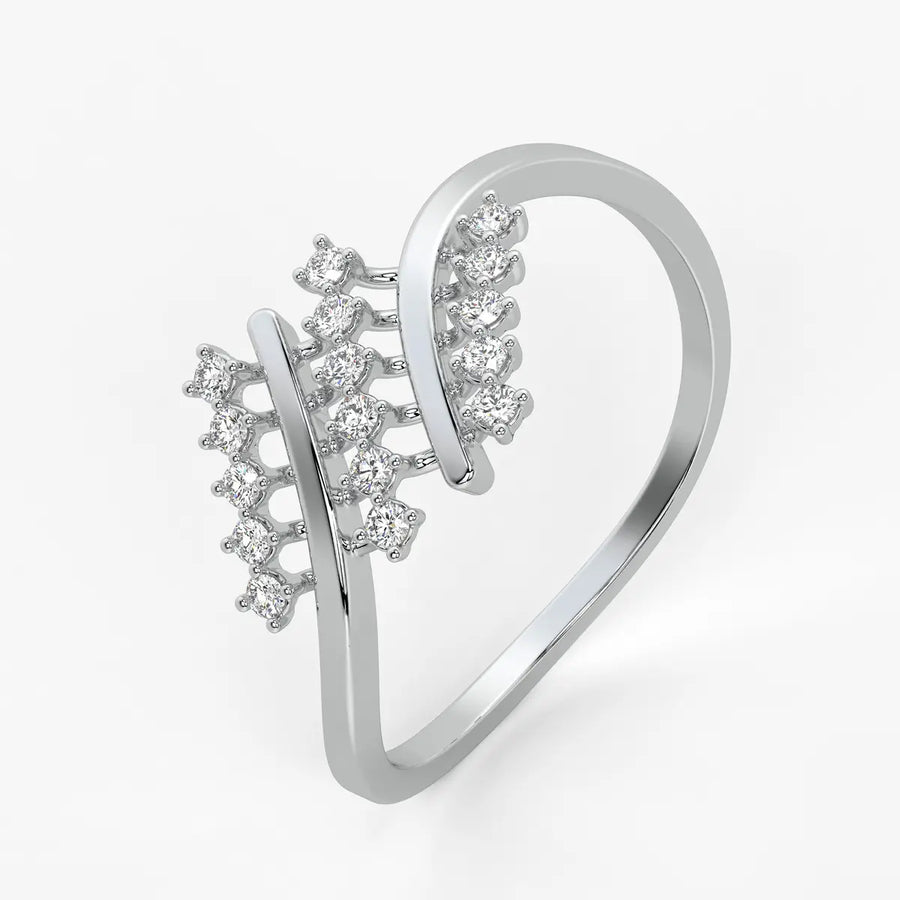 Dual Arc Cluster Ladies Ring
