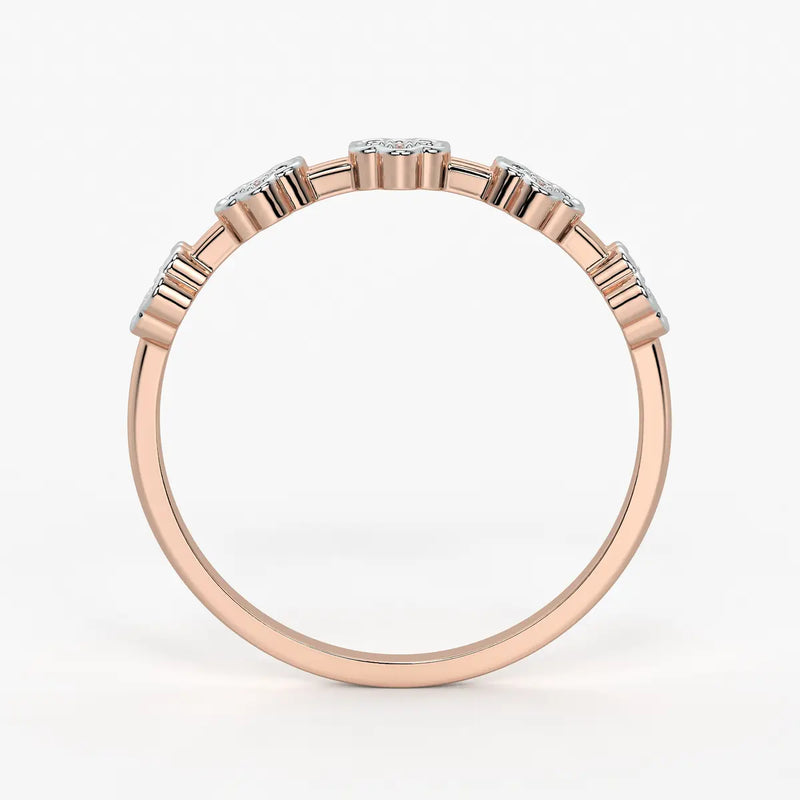 Floral Link Band Ladies Ring