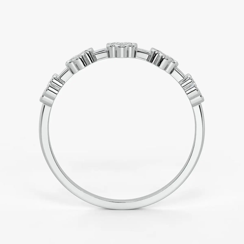 Floral Link Band Ladies Ring