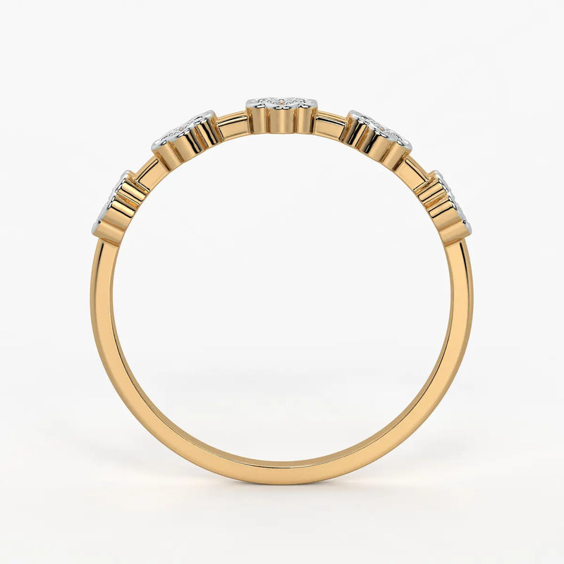 Floral Link Band Ladies Ring