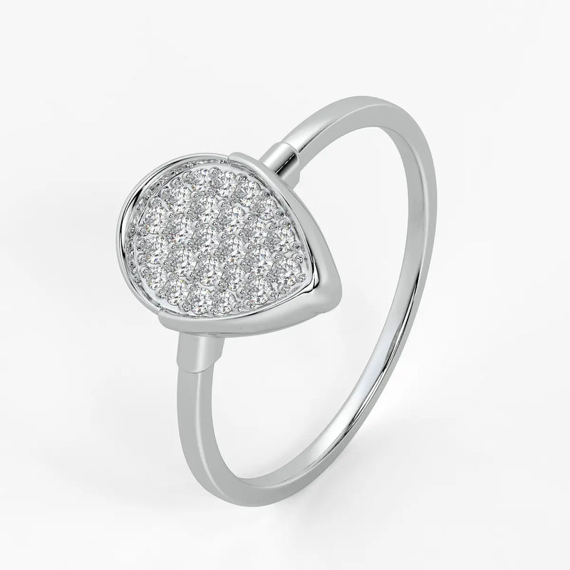Pear Pave Cluster Ladies Ring