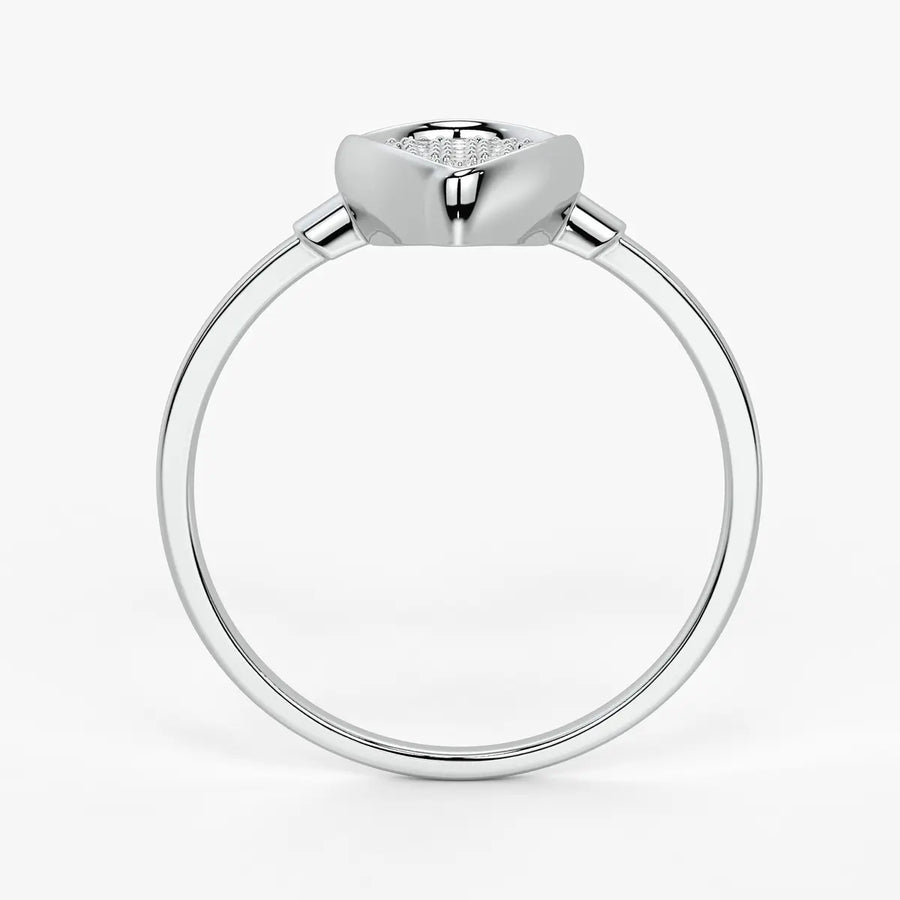 Pear Pave Cluster Ladies Ring