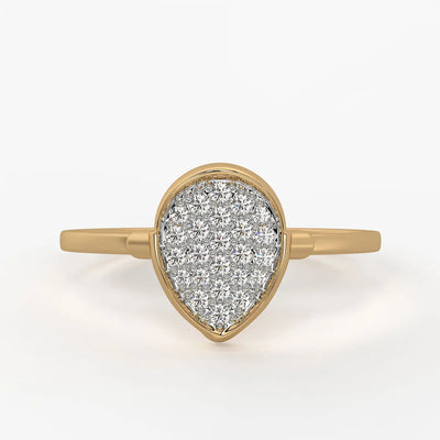 Pear Pave Cluster Ladies Ring