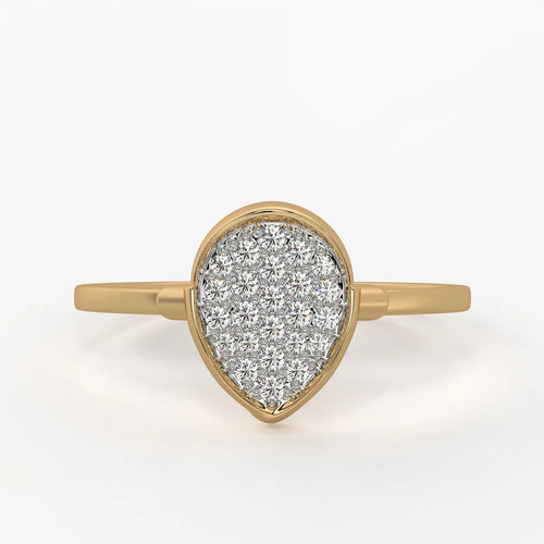 Pear Pave Cluster Ladies Ring