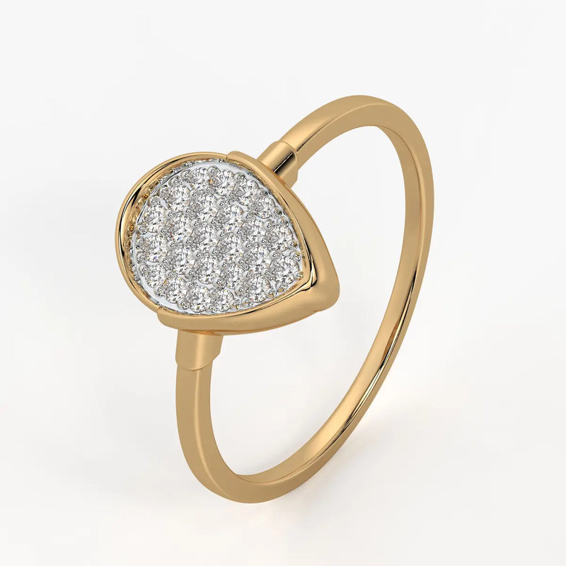 Pear Pave Cluster Ladies Ring