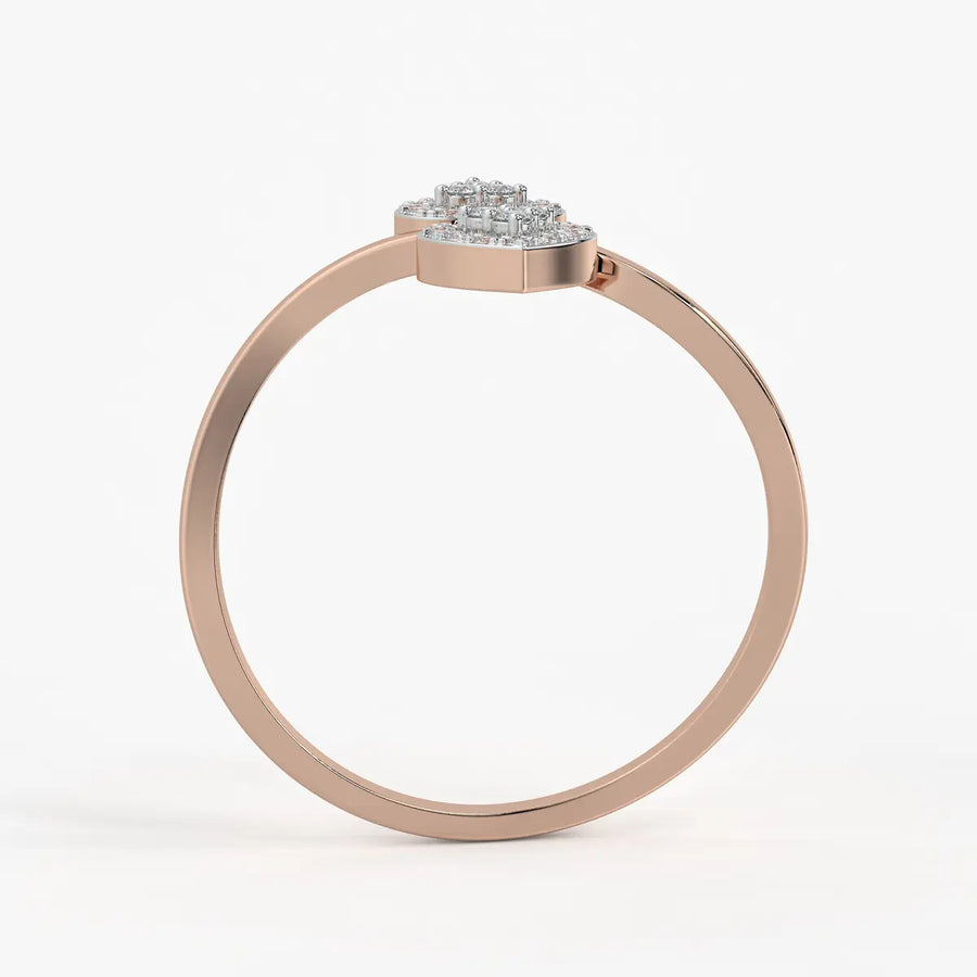 Double Heart Open Ladies Ring
