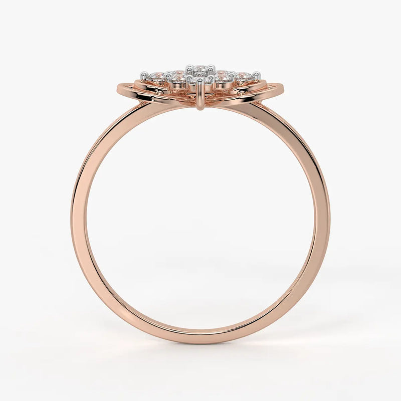 Circle Bloom Cluster Ladies Ring