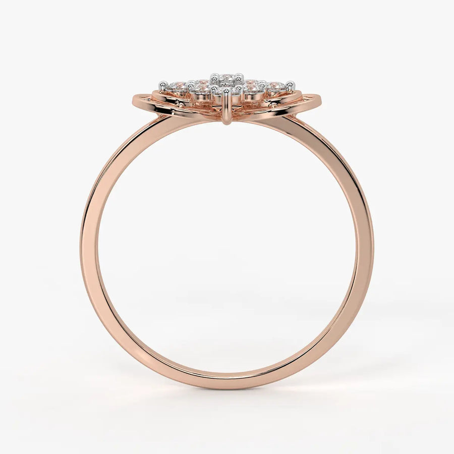 Circle Bloom Cluster Ladies Ring