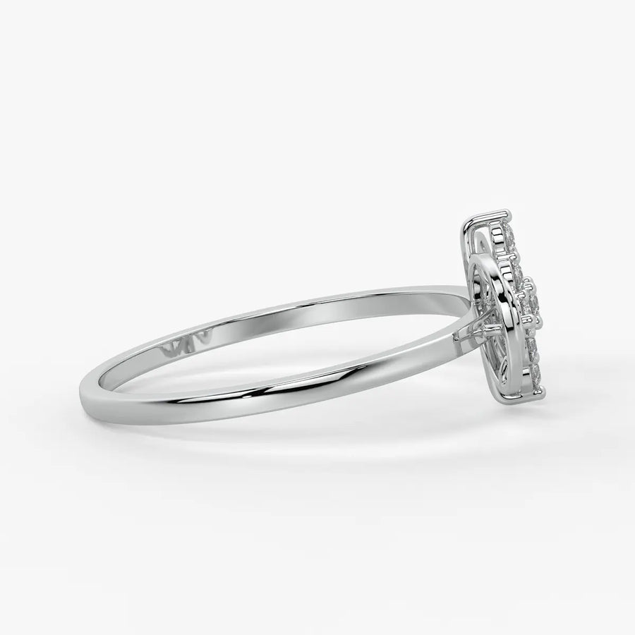 Circle Bloom Cluster Ladies Ring