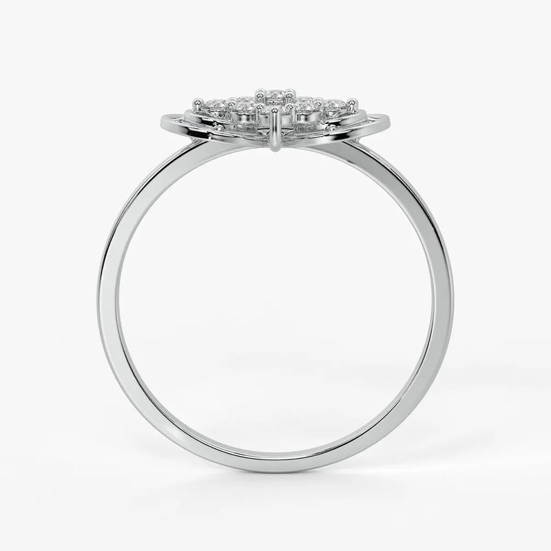 Circle Bloom Cluster Ladies Ring