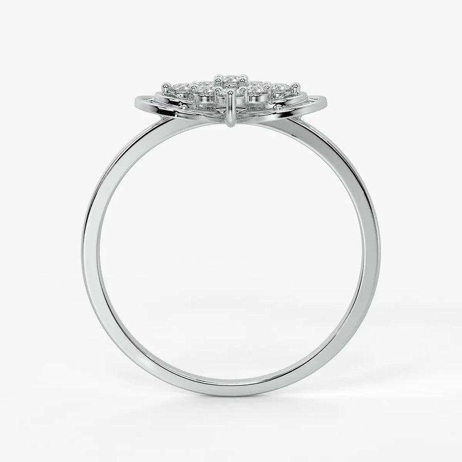 Circle Bloom Cluster Ladies Ring