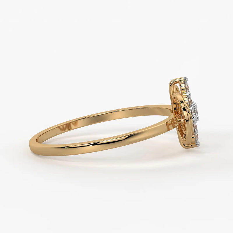 Circle Bloom Cluster Ladies Ring