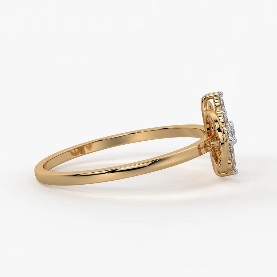 Circle Bloom Cluster Ladies Ring