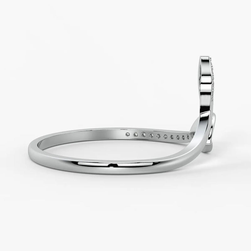 Twin Leaf Accent Ladies Ring