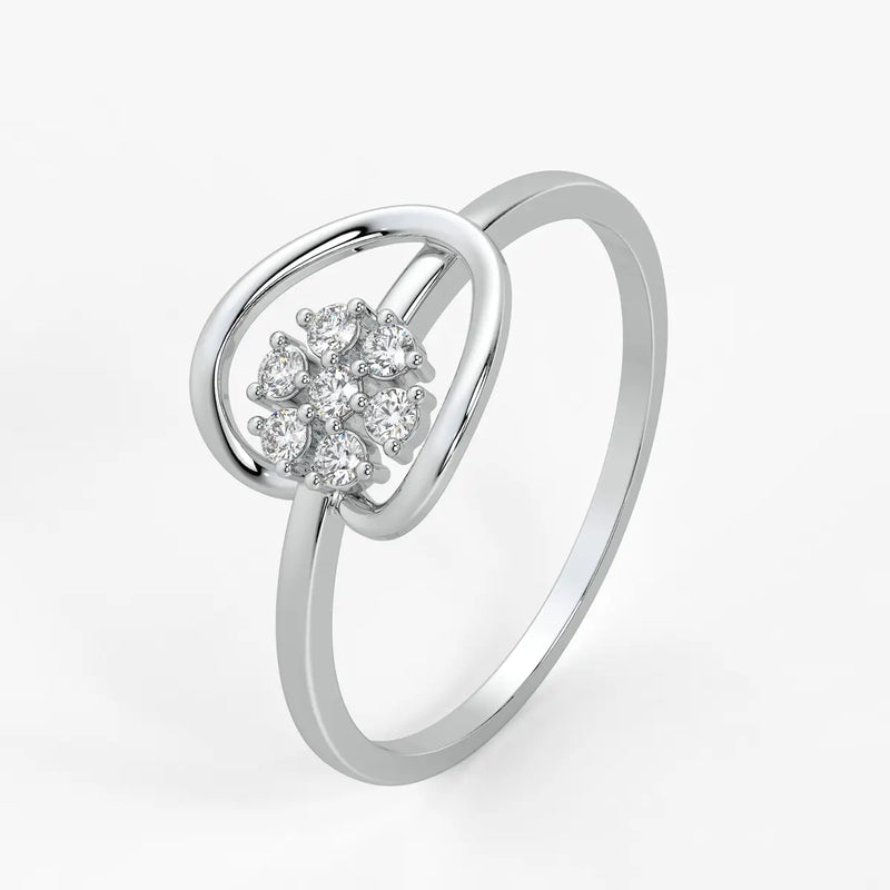 Swirl Cluster Ladies Ring