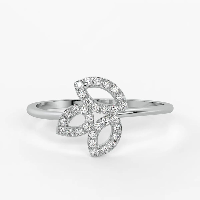 Triple Leaf Cluster Ladies Ring
