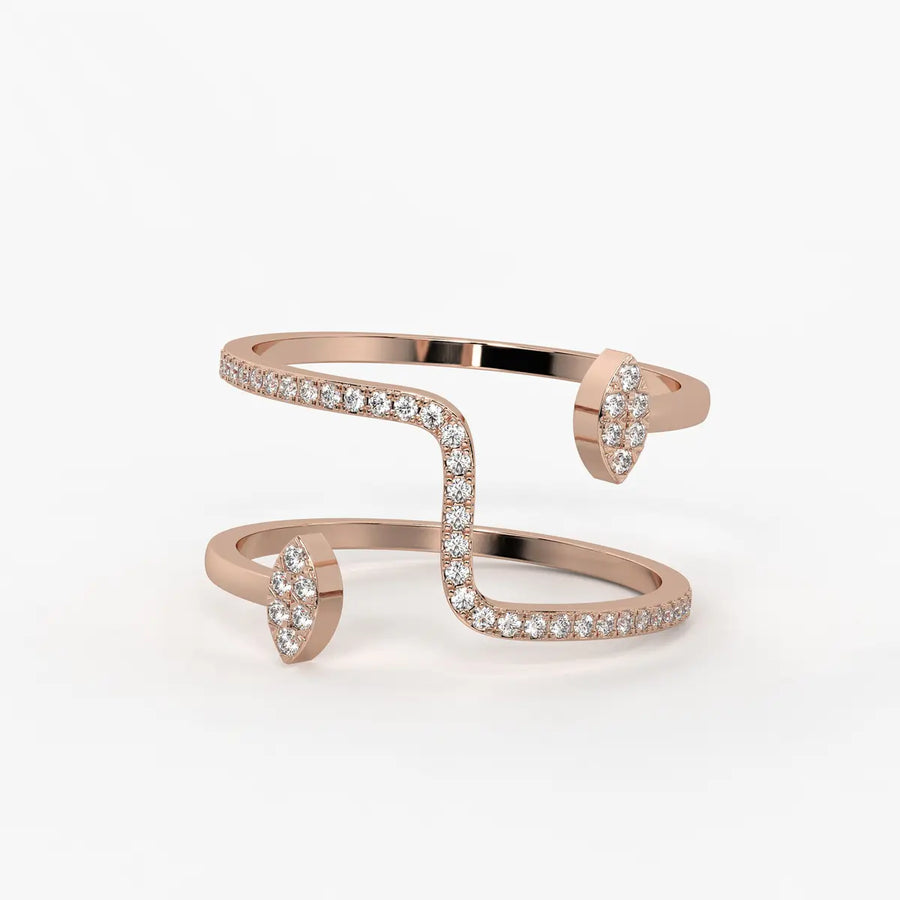 Leaf Wrap Open Ladies Ring