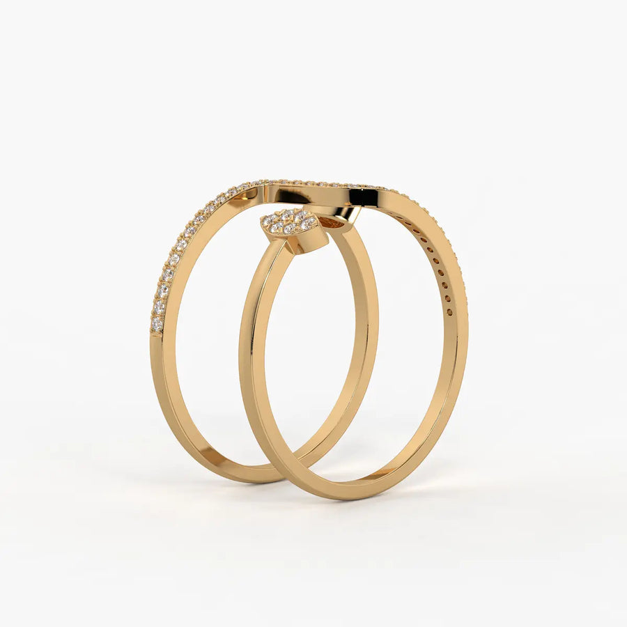 Leaf Wrap Open Ladies Ring