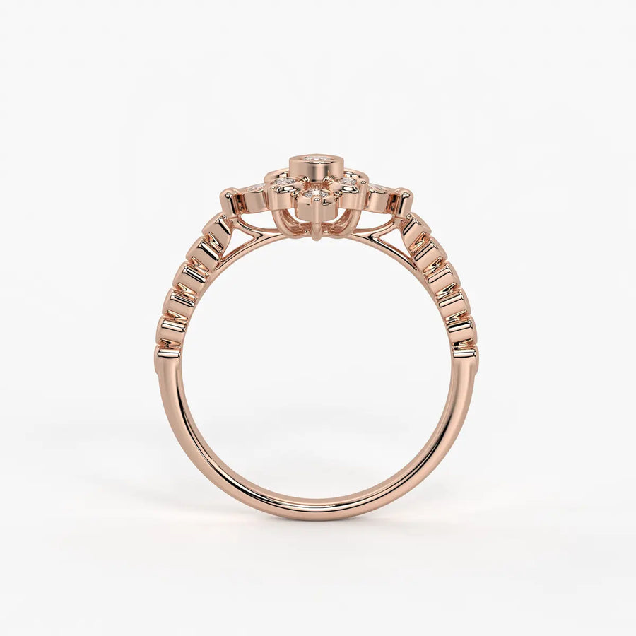 Petal Burst Diamond Ring