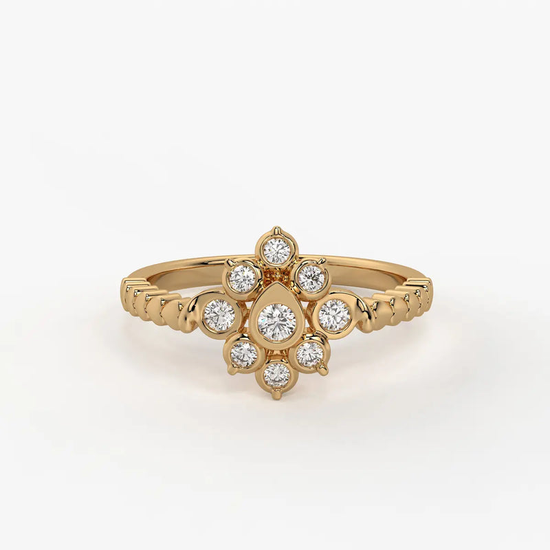 Petal Burst Diamond Ring
