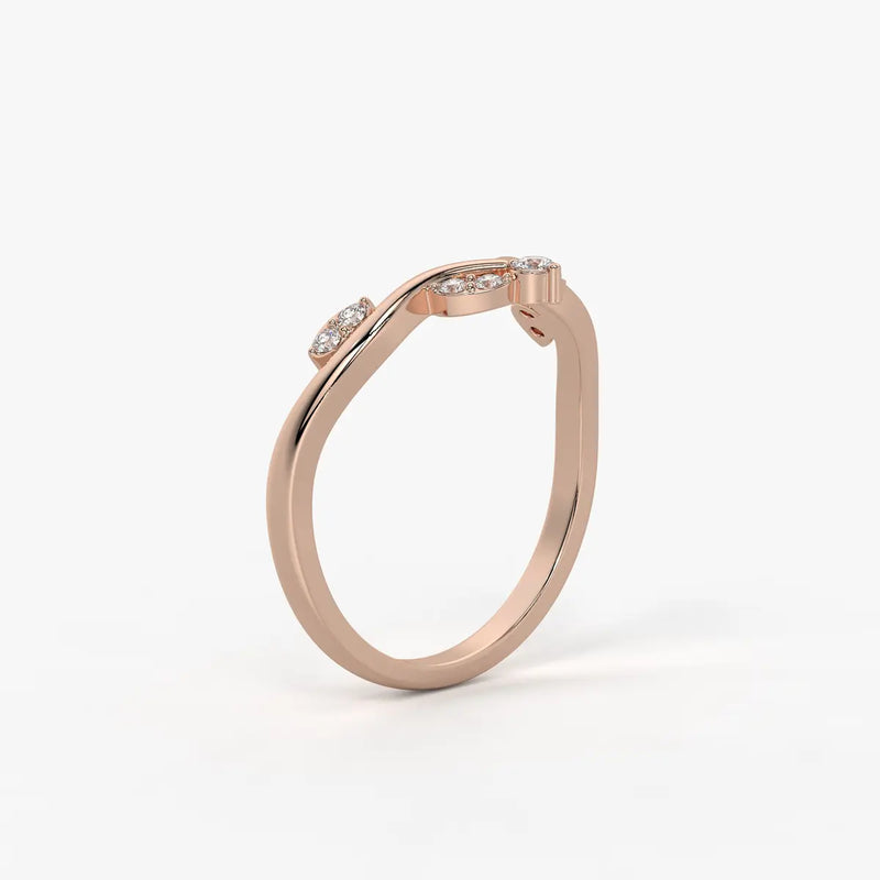 Crown Vee Diamond Ring