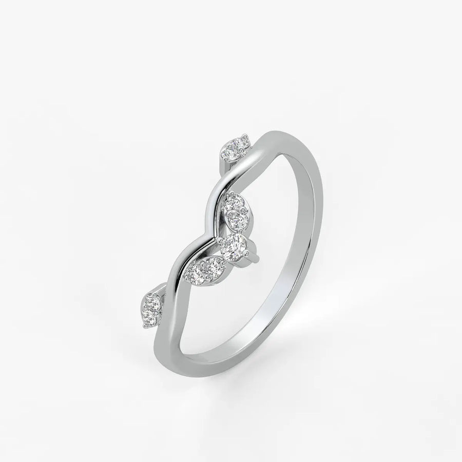 Crown Vee Diamond Ring