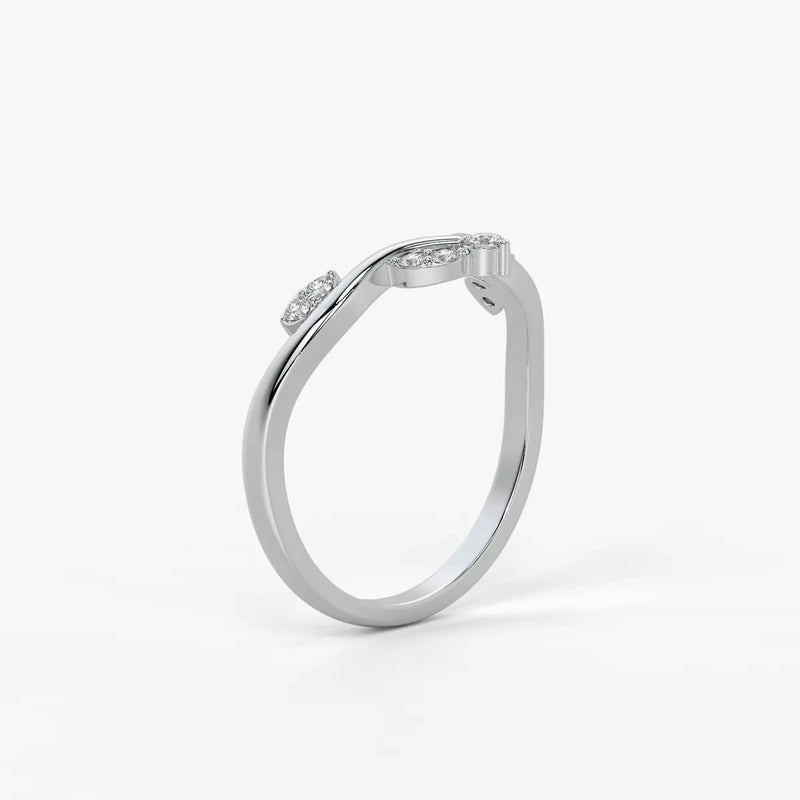 Crown Vee Diamond Ring