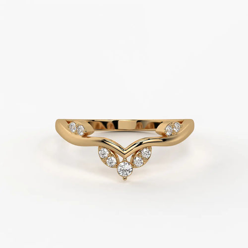 Crown Vee Diamond Ring