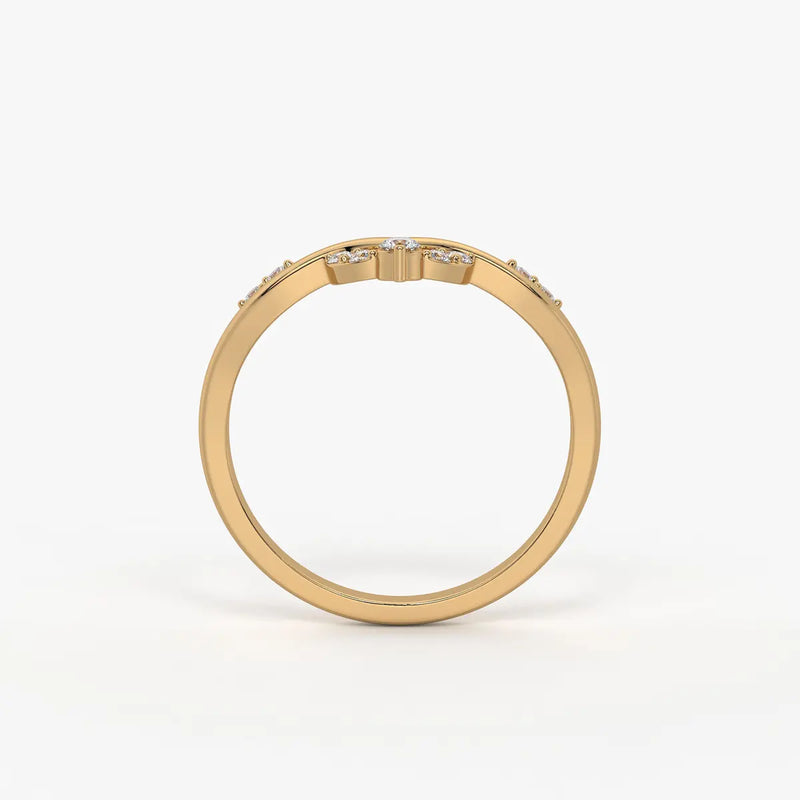 Crown Vee Diamond Ring