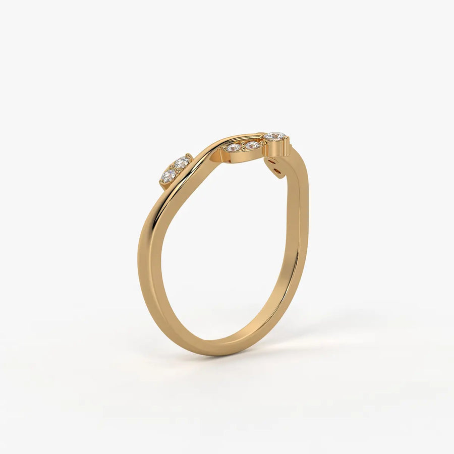 Crown Vee Diamond Ring