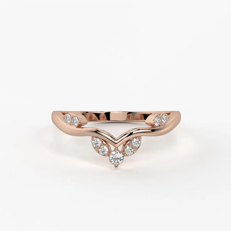 Crown Vee Diamond Ring
