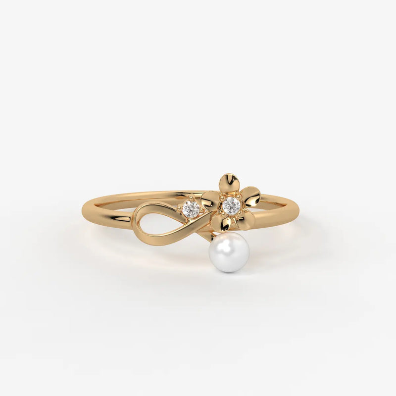Infiora Bloom Pearl Grace Ring
