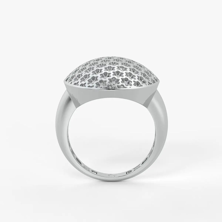 Floral Honeycomb Oval Ladies Ring