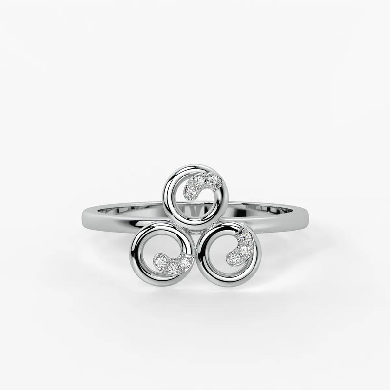 Triluna Swirl Diamond Ring