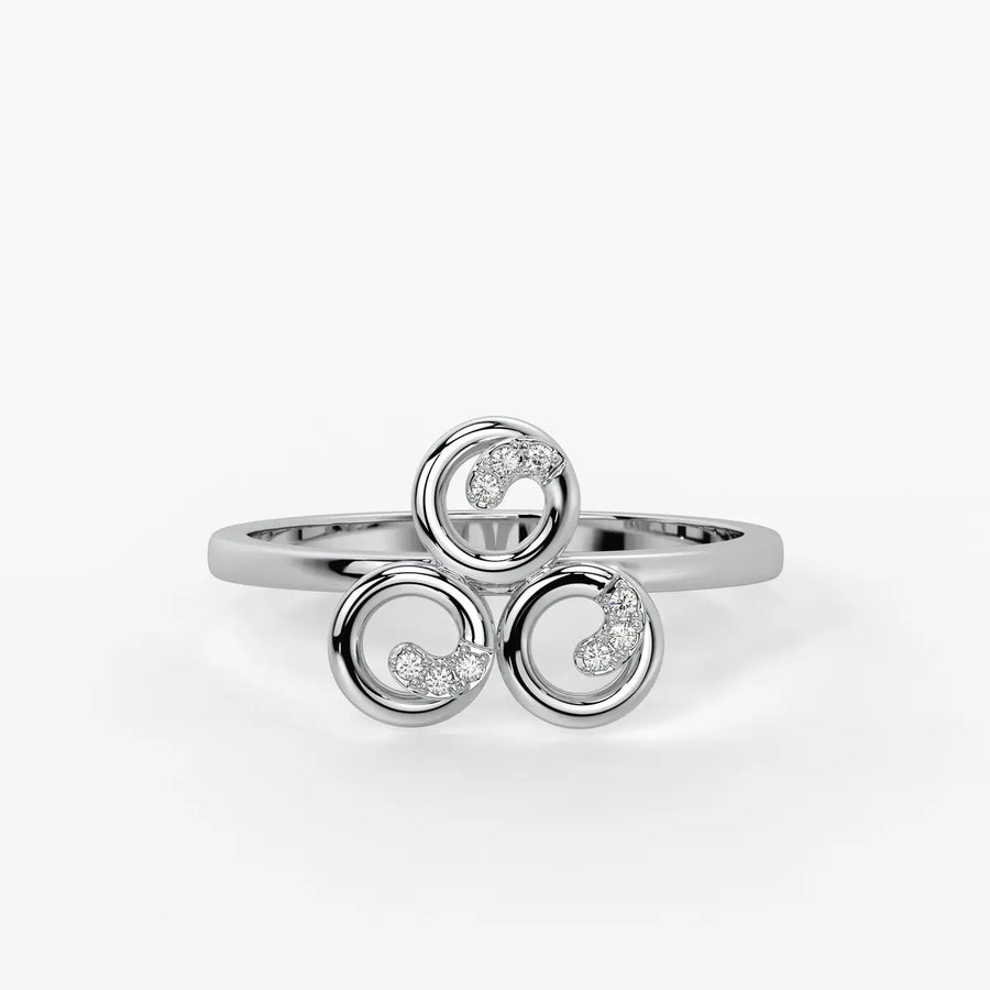 Triluna Swirl Diamond Ring