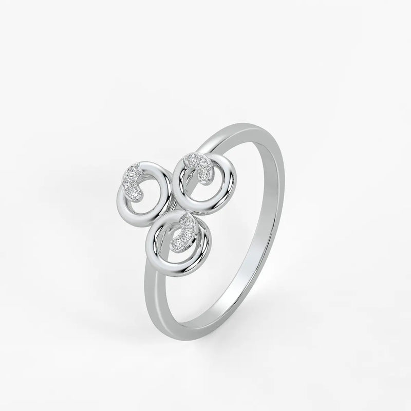 Triluna Swirl Diamond Ring