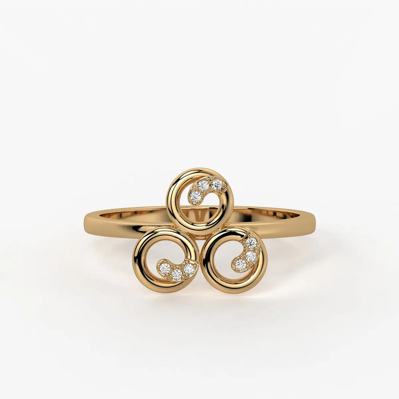 Triluna Swirl Diamond Ring