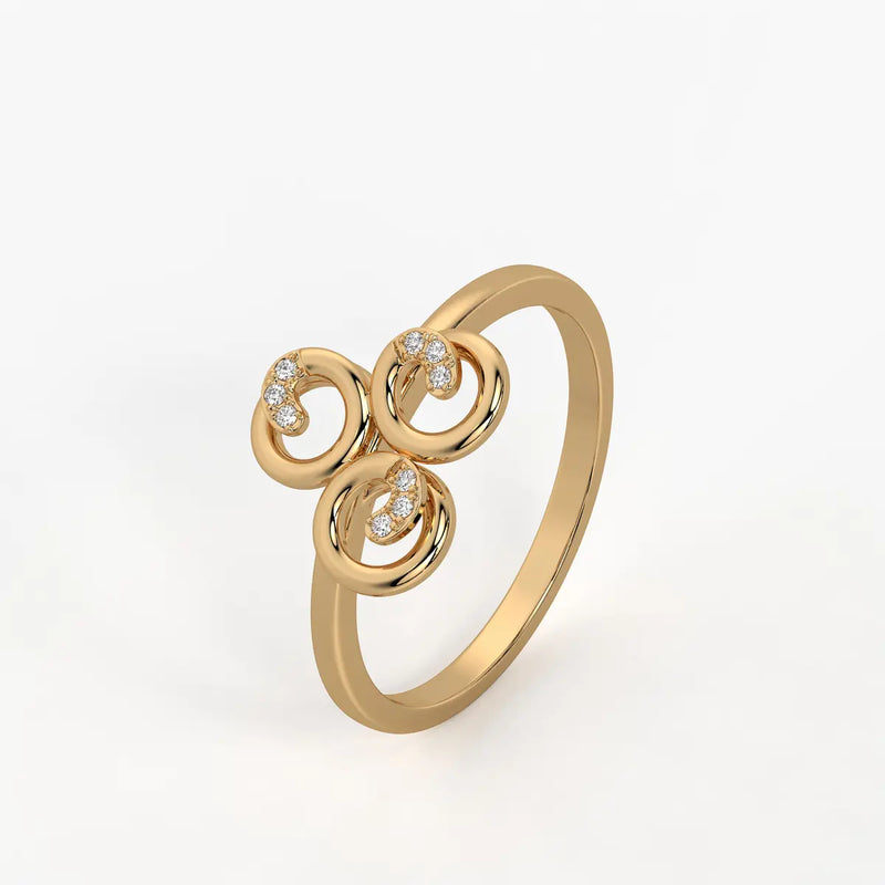 Triluna Swirl Diamond Ring