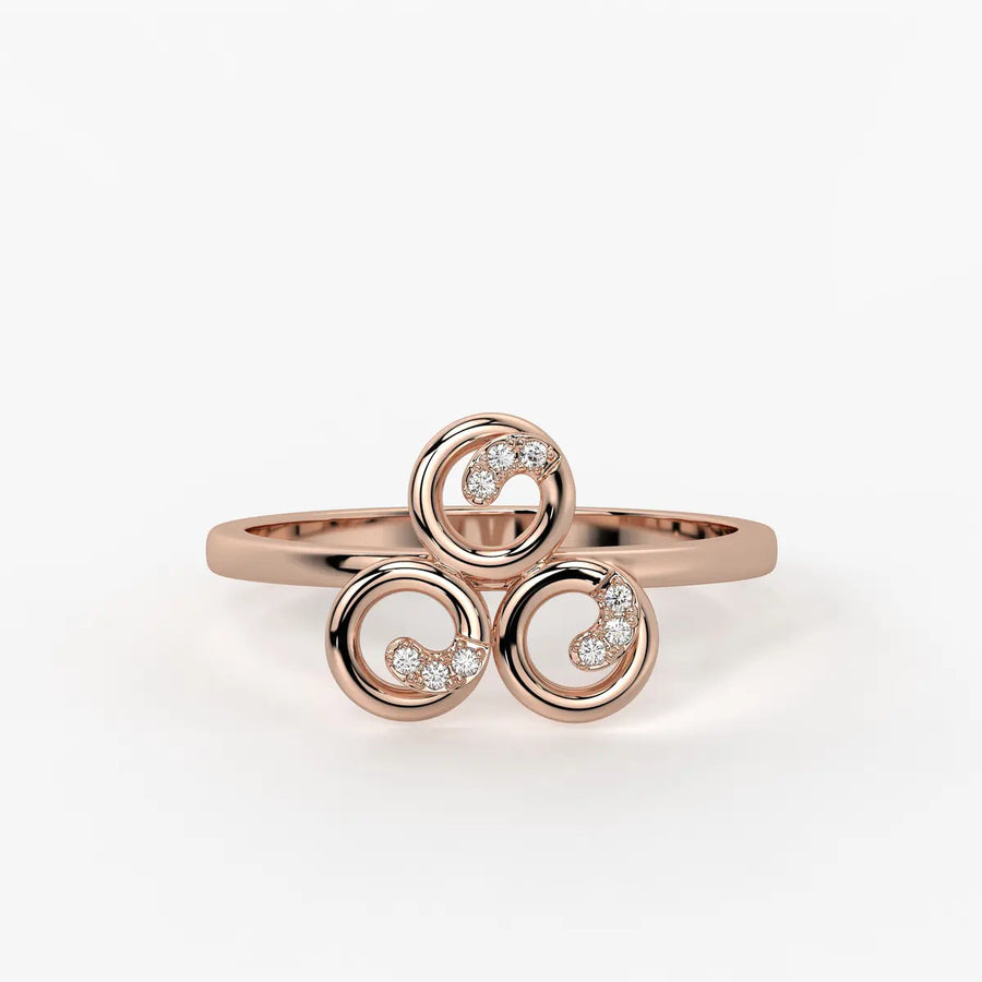 Triluna Swirl Diamond Ring