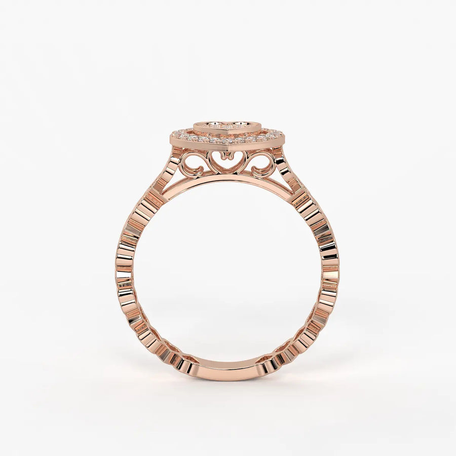 Love Lattice Heart Diamond Ring